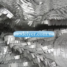 Ткань Пайеточная палочка (серебро)